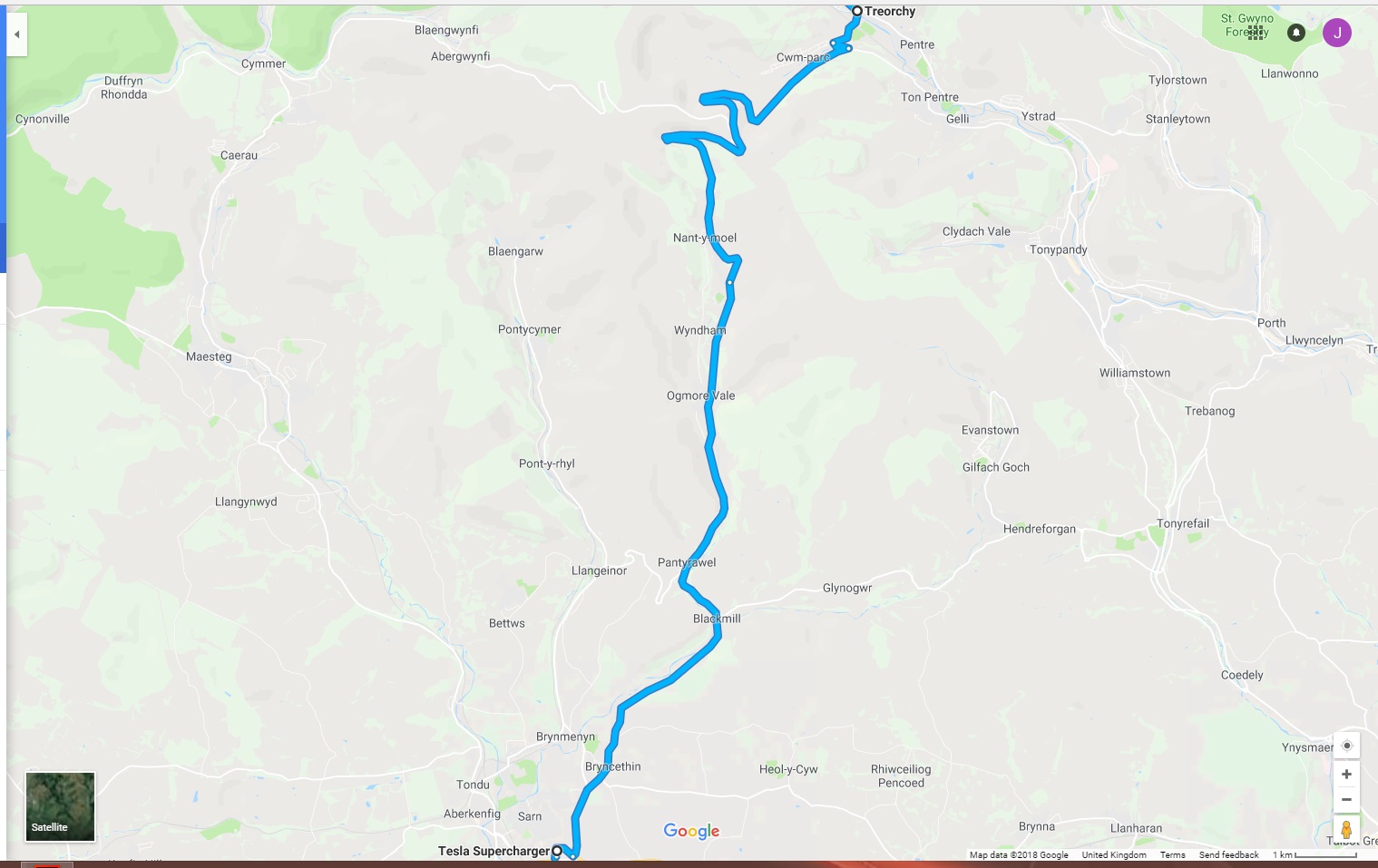 Stage 1. Sarn - Treorchy (A4061)